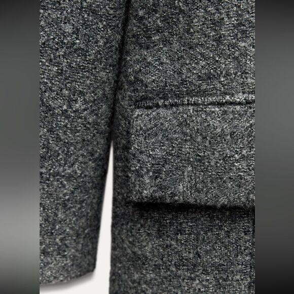 Zara WOOL BLEND COMBINATION COAT ZW COLLECTION Size M - Picture 3 of 11